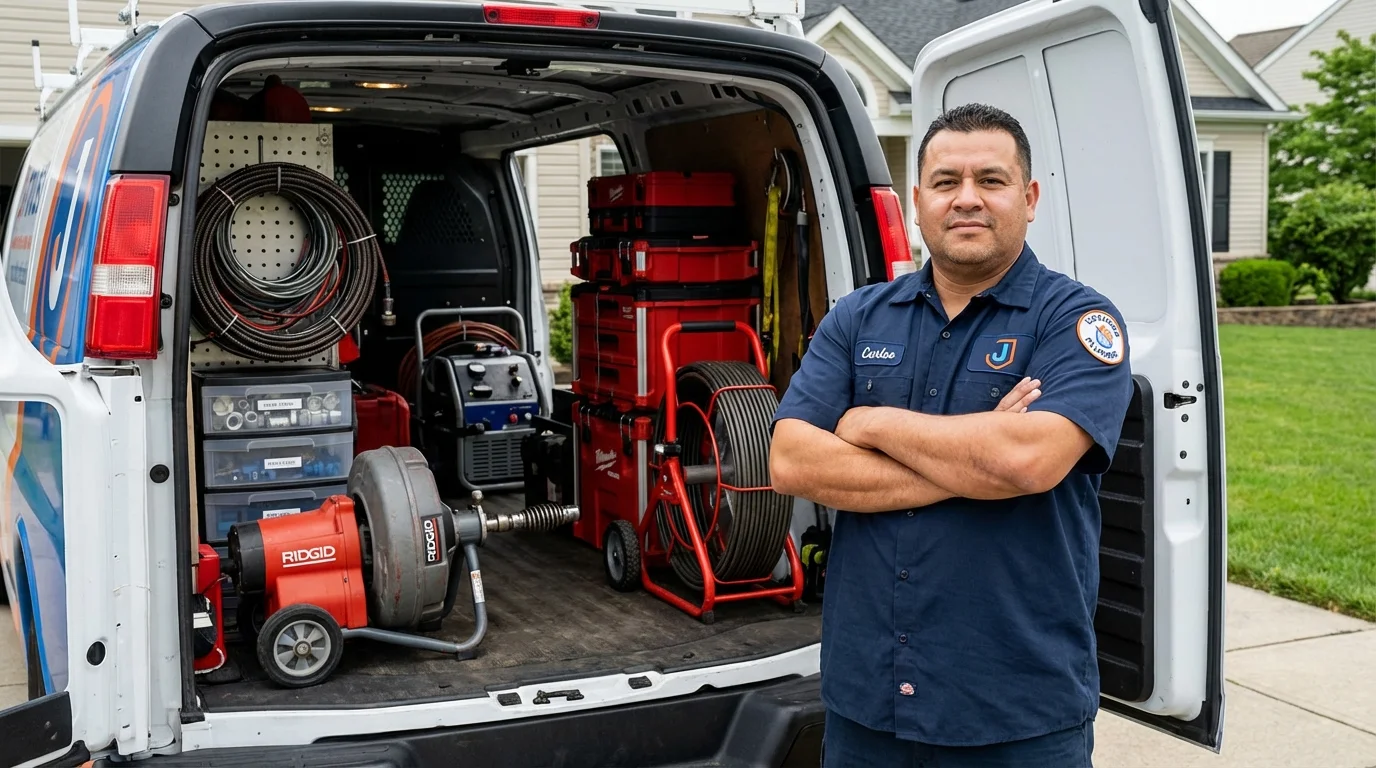 Professional drain cleaning equipment and Johns Plumbing LLC plumber in Pacific