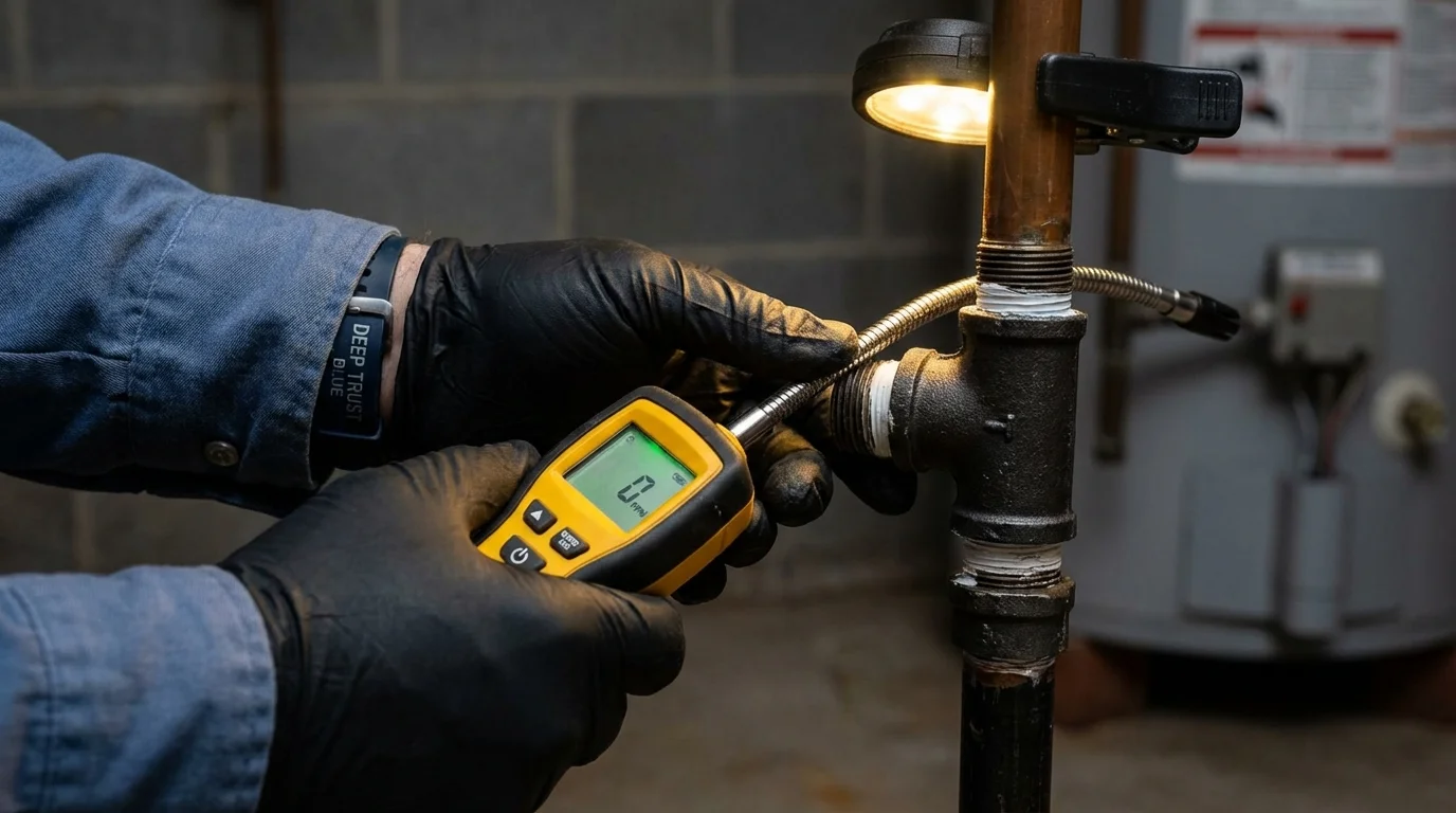 Gas leak detection with electronic sniffer by Johns Plumbing LLC in Pacific