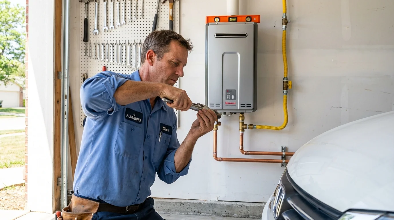 Tankless water heater installation by a Johns Plumbing LLC plumber in Pacific
